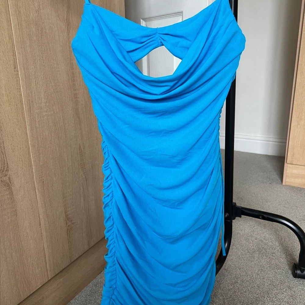 Oh Polly Strapless Blue Dress